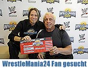 Im Vorfeld von WrestleMania24 am 30.03.2008: US-Wrestling Superstar Ric Flair traf Izzy von US5 auf dem Dach des Münchener Olympiastadions (©Fotos: World Wrestling Entertainment, Inc , Fotograf Goran Nitschke)